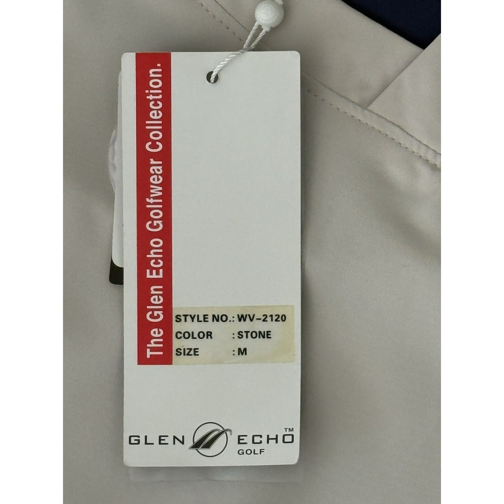 NWT Glen Echo Golf Pullover Vest Cream/Beige Size M Pockets Lined Wind-Resistant - Picture 7 of 14